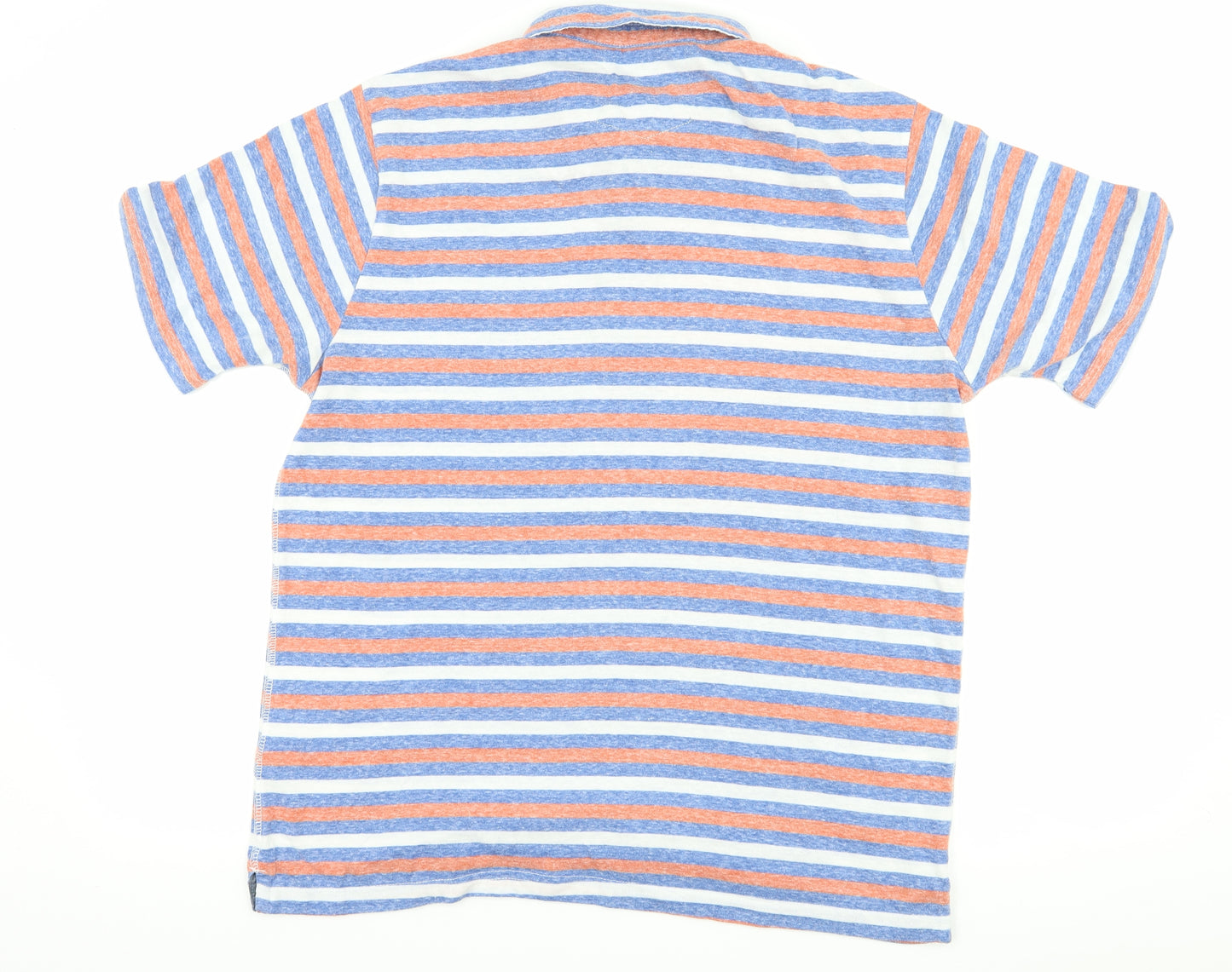 Matalan Mens Blue Striped   Polo Size L