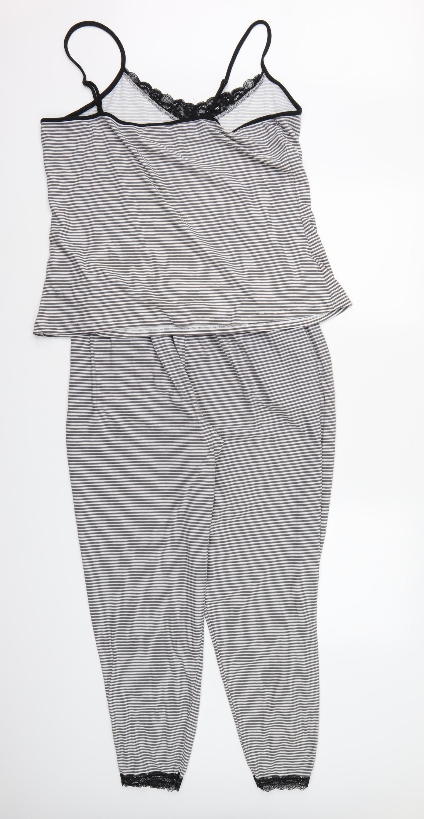 Love to Lounge Womens Grey Striped   Pyjama Set Size 14