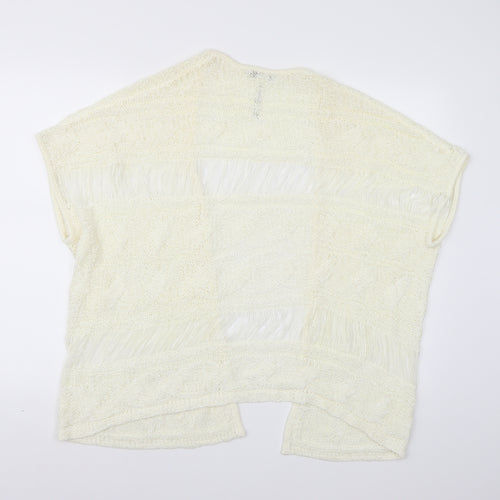 George Womens White  Knit Cardigan Jumper Size L
