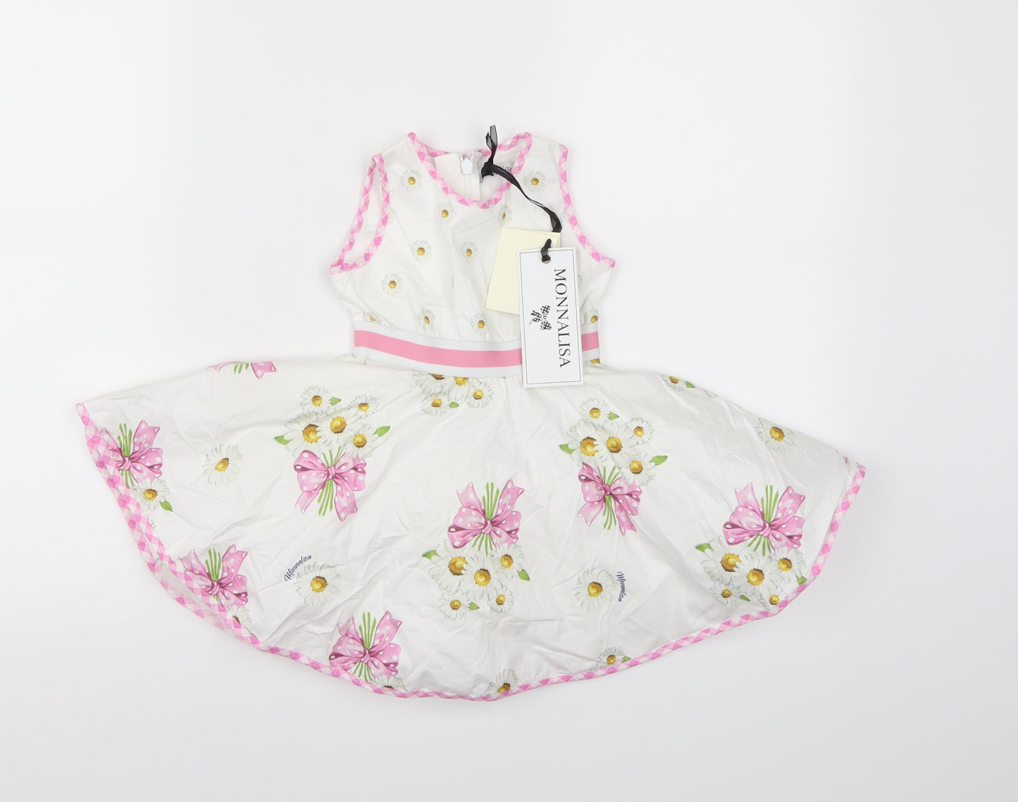 Monnalisa Girls White Floral  Tutu Dress  Size 12 Months