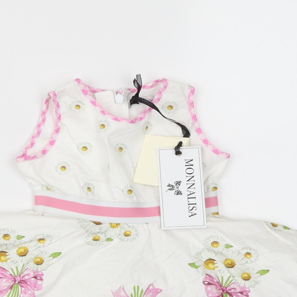 Monnalisa Girls White Floral  Tutu Dress  Size 12 Months