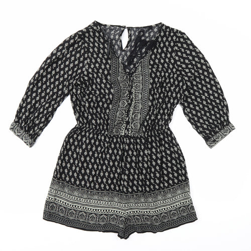 Atmosphere Womens Black Geometric  Playsuit One-Piece Size 10