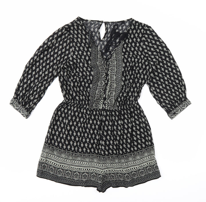 Atmosphere Womens Black Geometric  Playsuit One-Piece Size 10