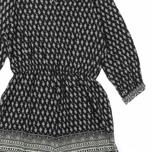 Atmosphere Womens Black Geometric  Playsuit One-Piece Size 10
