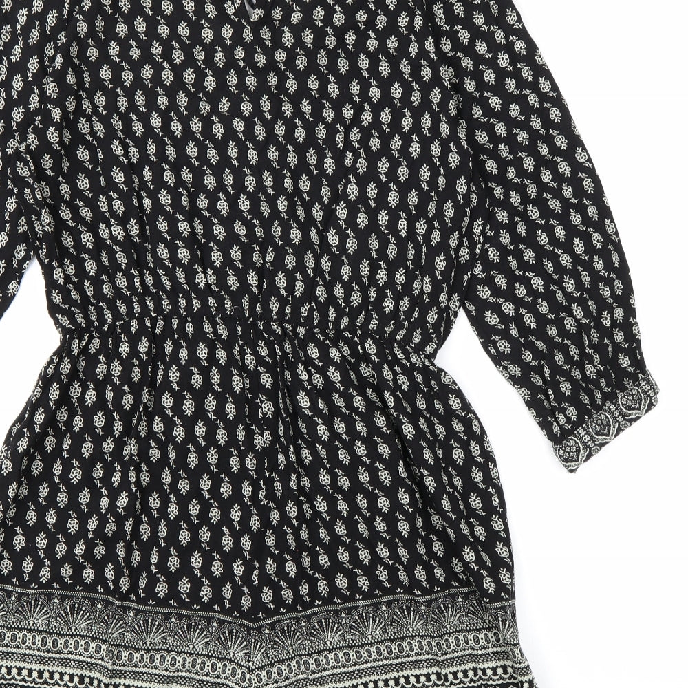 Atmosphere Womens Black Geometric  Playsuit One-Piece Size 10