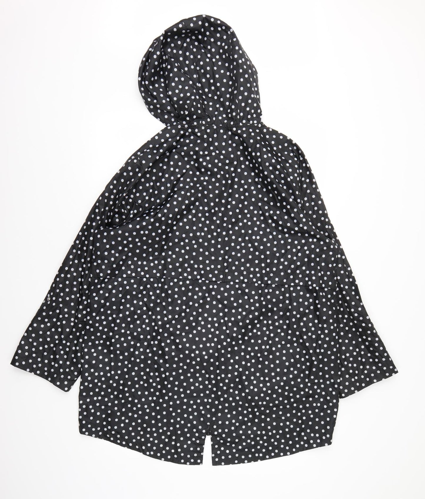 George Womens Black Polka Dot  Rain Coat Coat Size 16