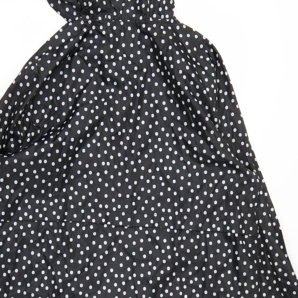 George Womens Black Polka Dot  Rain Coat Coat Size 16