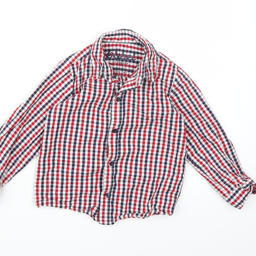 Rebel Boys Red Check  Basic Button-Up Size 4-5 Years