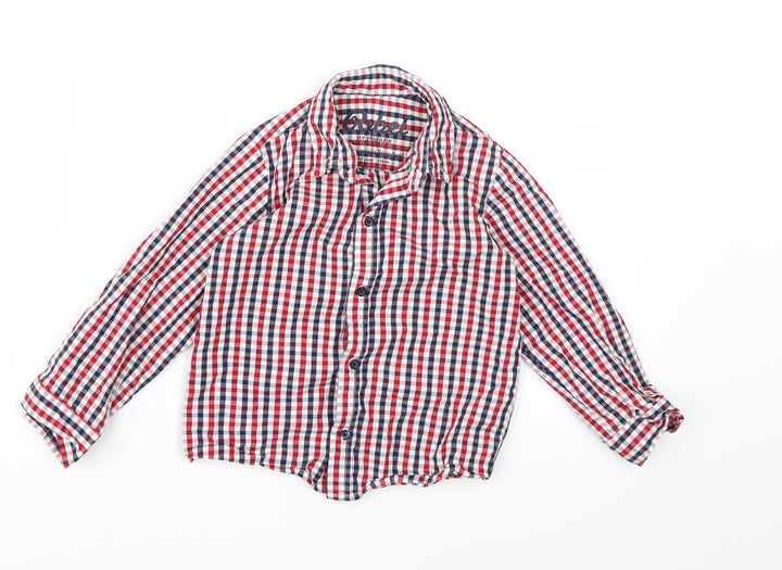 Rebel Boys Red Check Basic Button-Up Size 4-5 Years