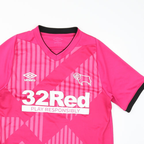 Umbro Mens Pink   Basic T-Shirt Size M  - derby county
