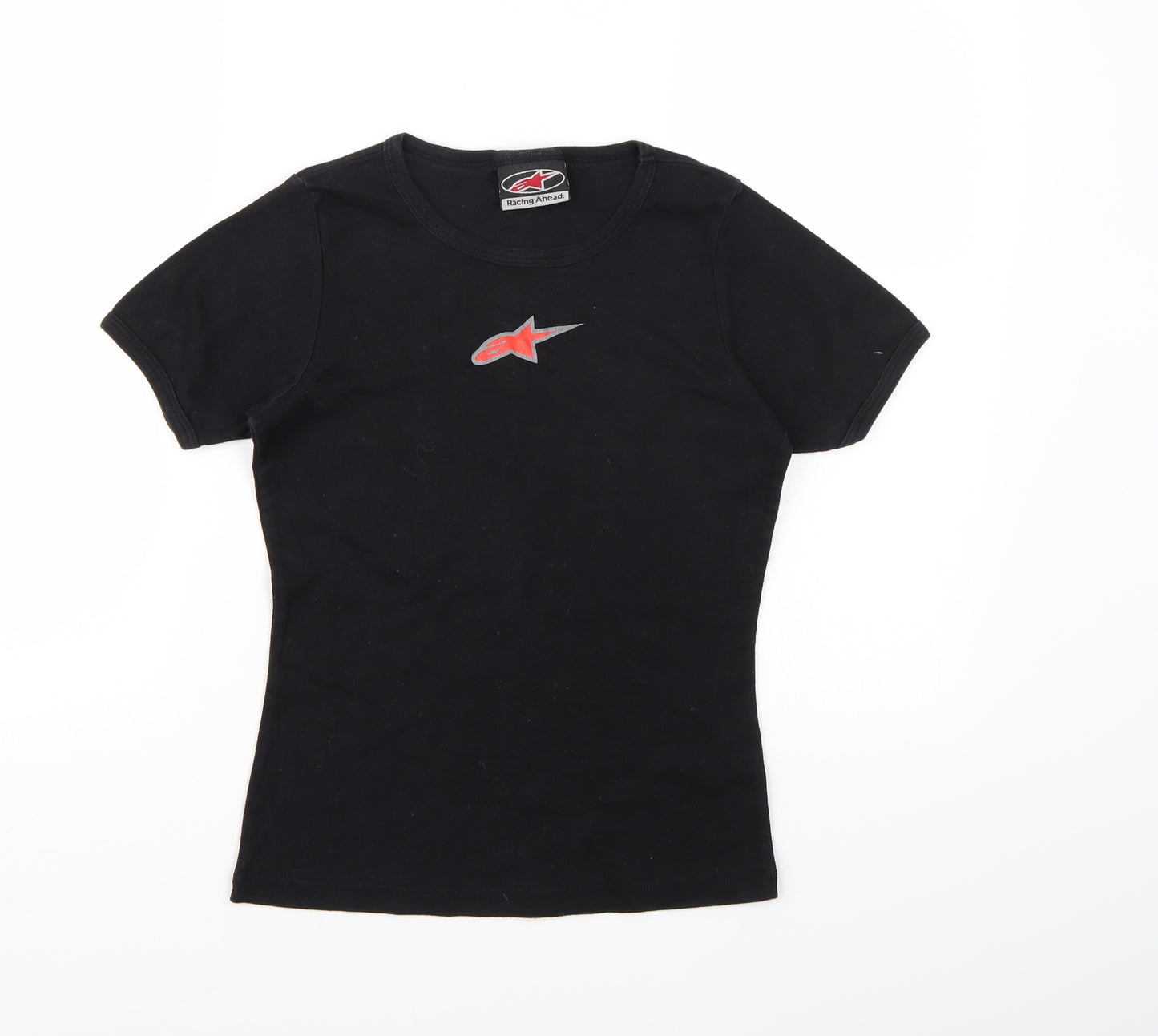 Racing Ahead Womens Black   Cropped T-Shirt Size L