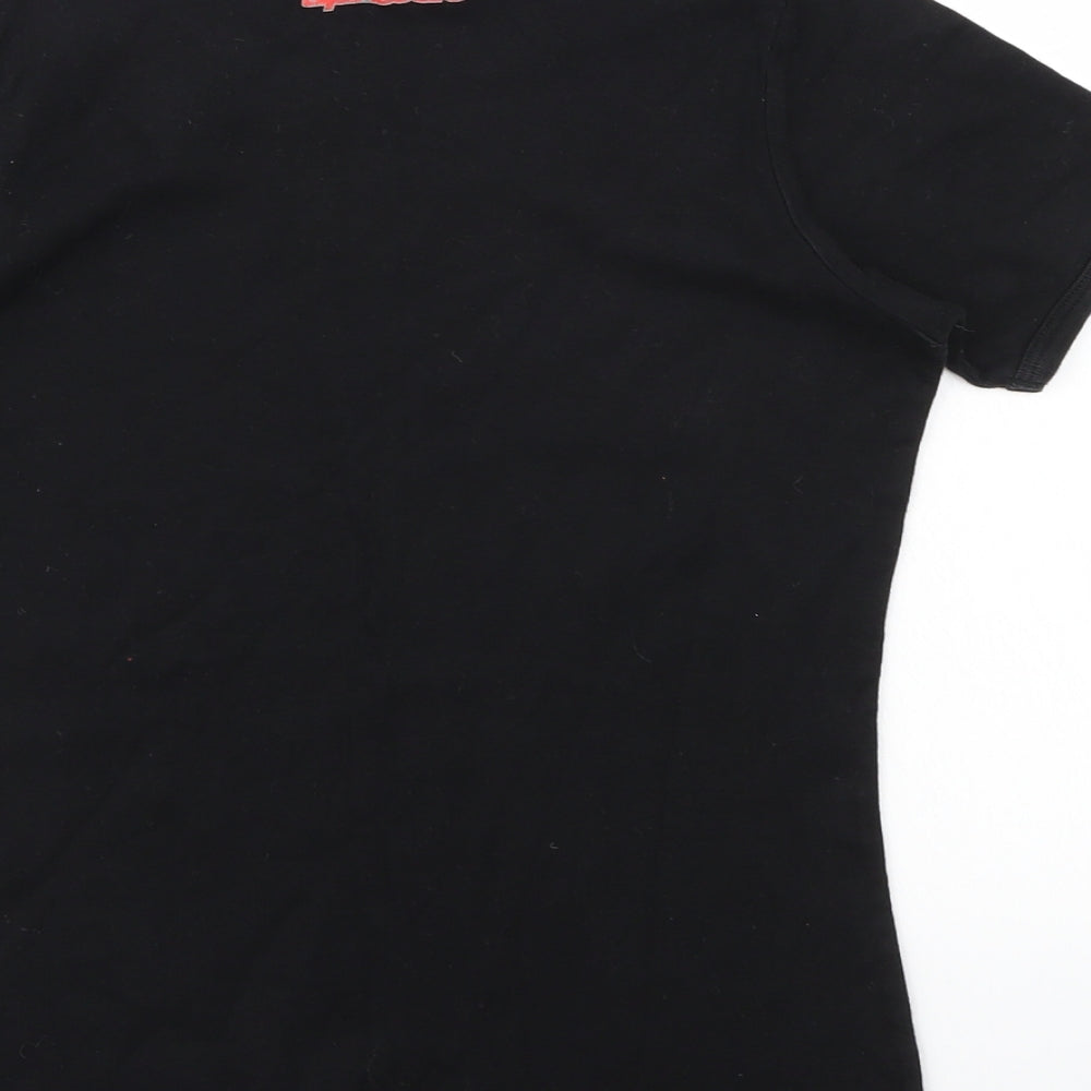 Racing Ahead Womens Black   Cropped T-Shirt Size L