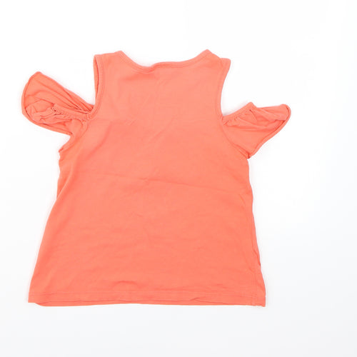 Matalan Girls Pink   Basic T-Shirt Size 6 Years  - Salmon Pink