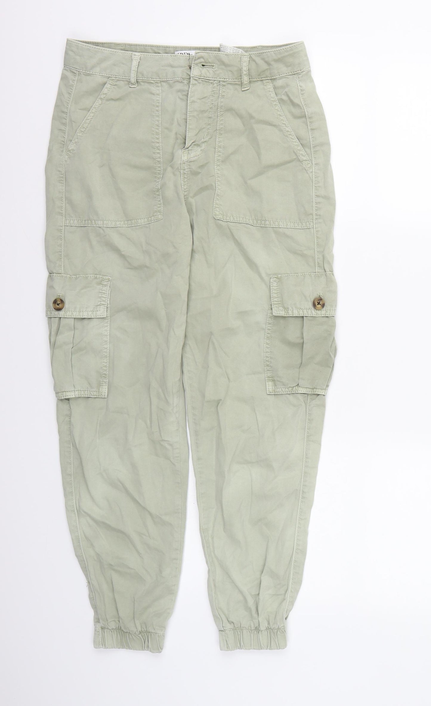 Zara Womens Green   Cargo Trousers Size 6 L24 in