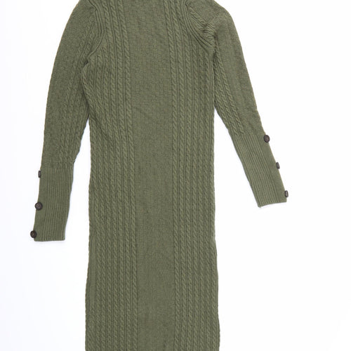 River Island Womens Green  Knit Jumper Dress  Size 10