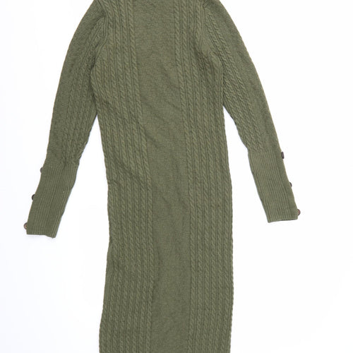 River Island Womens Green  Knit Jumper Dress  Size 10