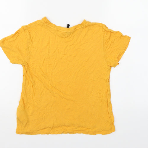 Divided by H&M Womens Yellow   Cropped T-Shirt Size XS