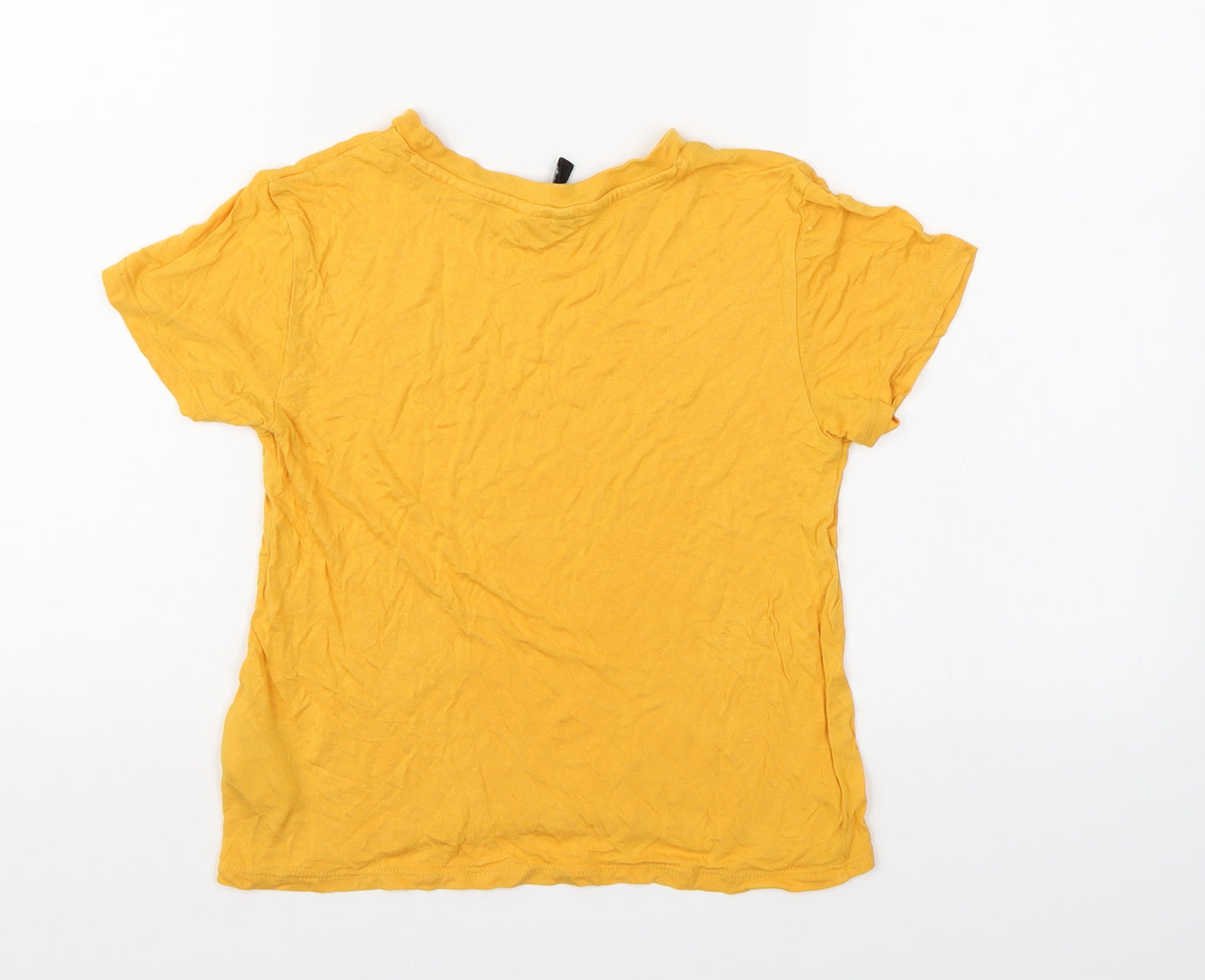 Divided by H&M Womens Yellow   Cropped T-Shirt Size XS