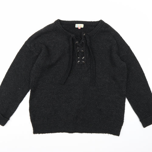 Lottie Womens Grey  Knit Pullover Jumper Size 12