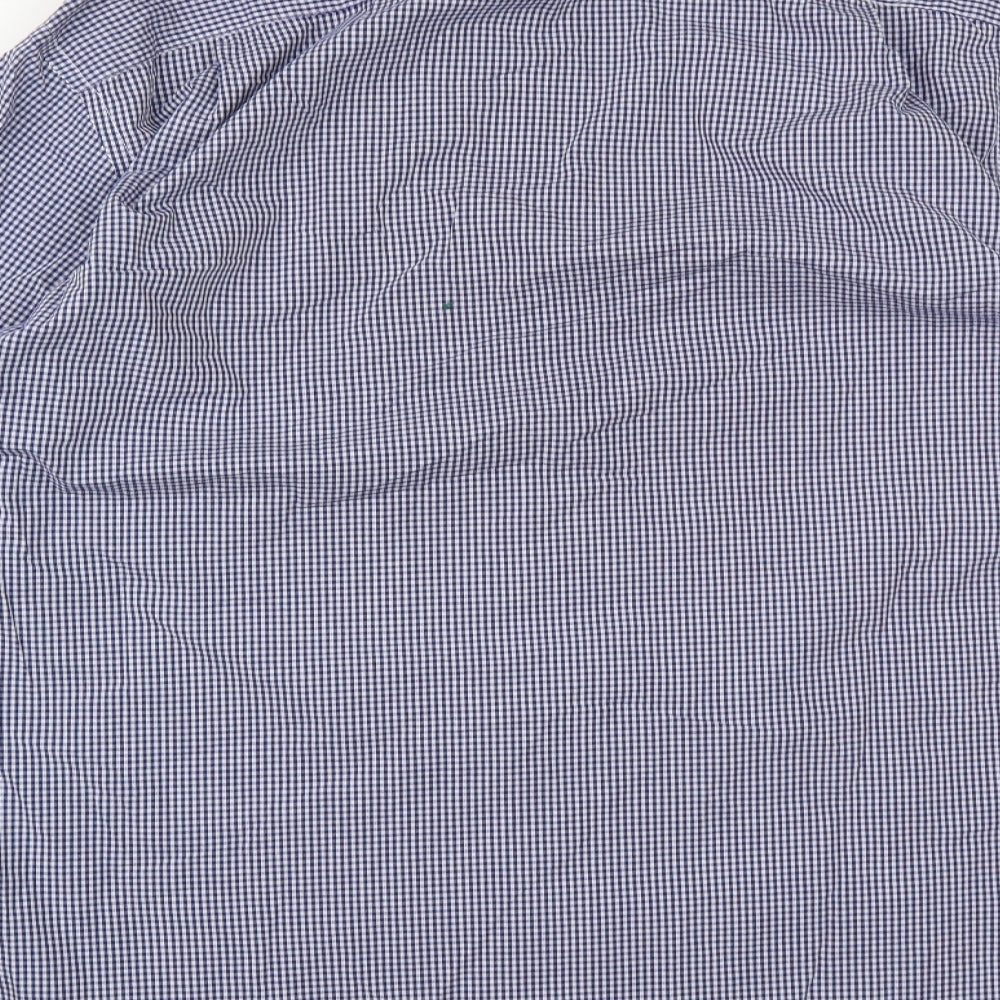 Debenhams Mens Blue Check   Button-Up Size 17.5