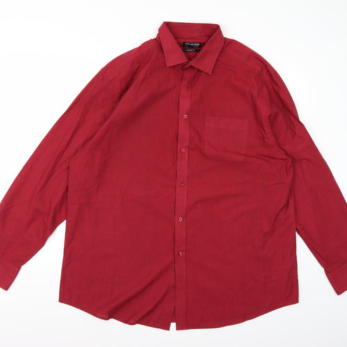 Debenhams Mens Red    Button-Up Size 17.5
