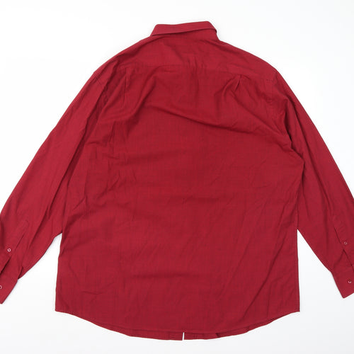 Debenhams Mens Red    Button-Up Size 17.5