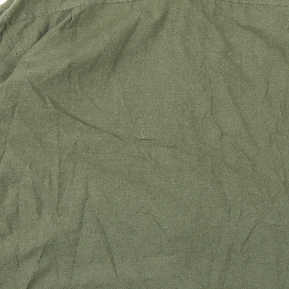 Marks and Spencer Mens Green    Button-Up Size 17.5