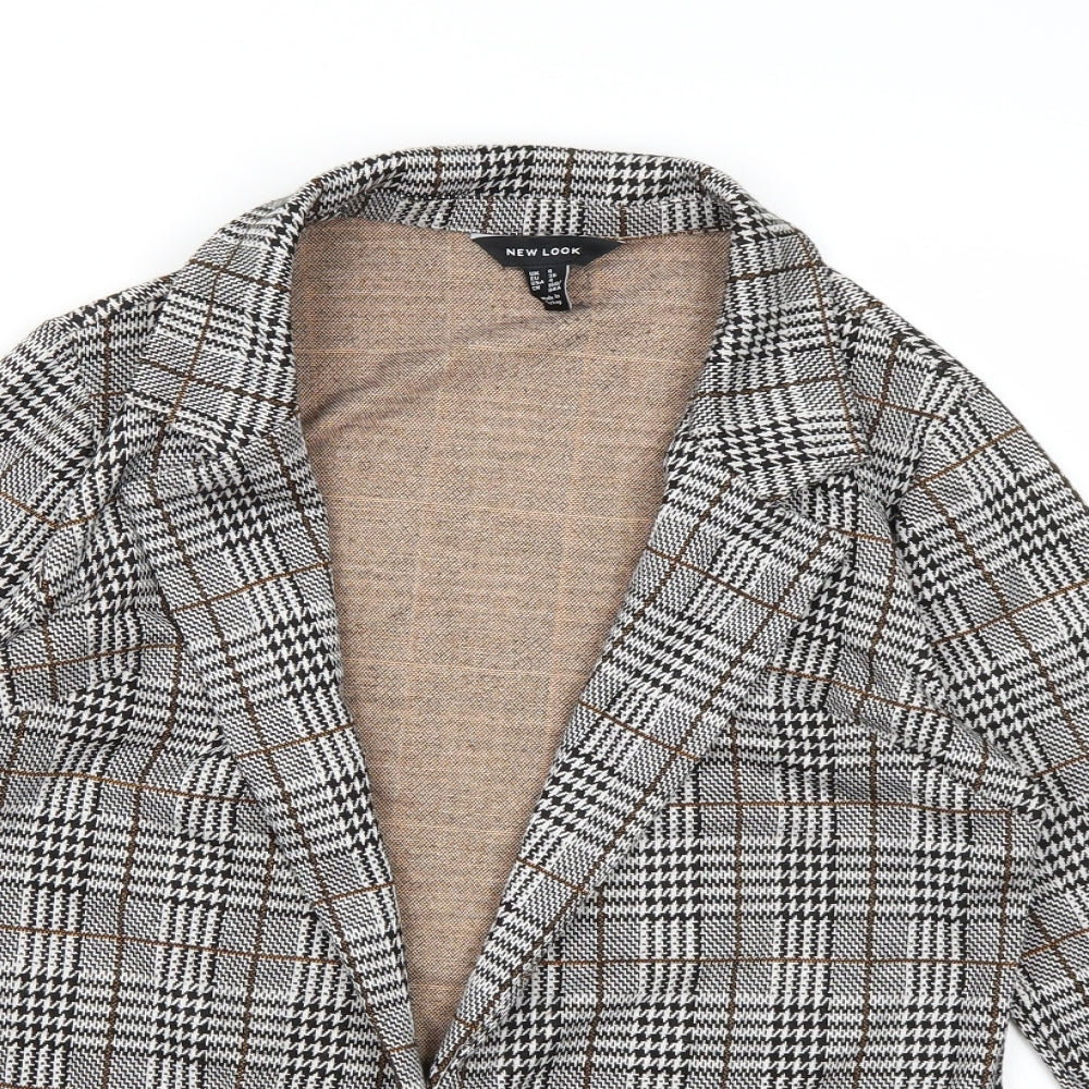 New Look Womens Grey Check  Jacket Blazer Size 8