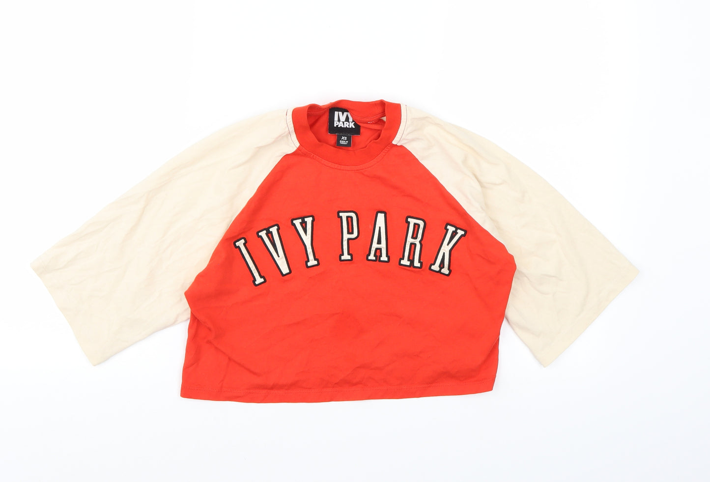 IVY PARK Womens Red   Cropped T-Shirt Size XS