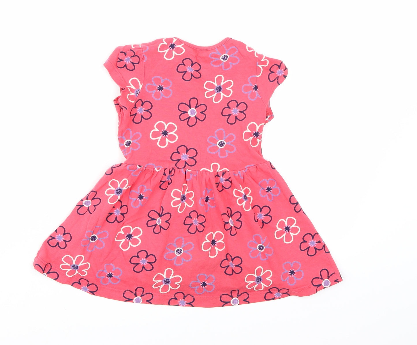George Girls Pink Floral  T-Shirt Dress  Size 12-18 Months