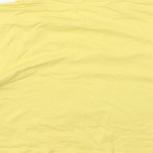 H&M Girls Yellow   Cropped T-Shirt Size 9 Years
