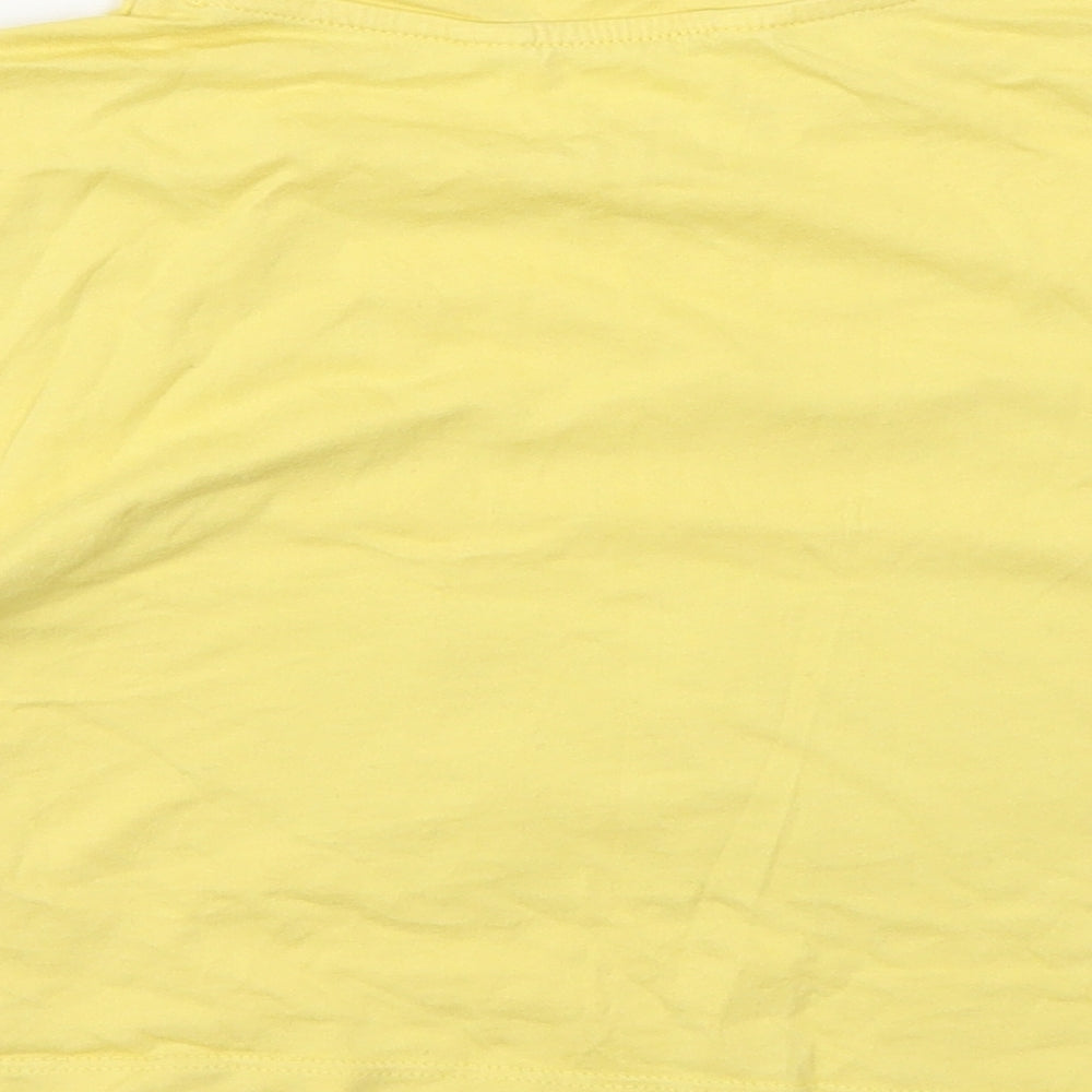 H&M Girls Yellow   Cropped T-Shirt Size 9 Years