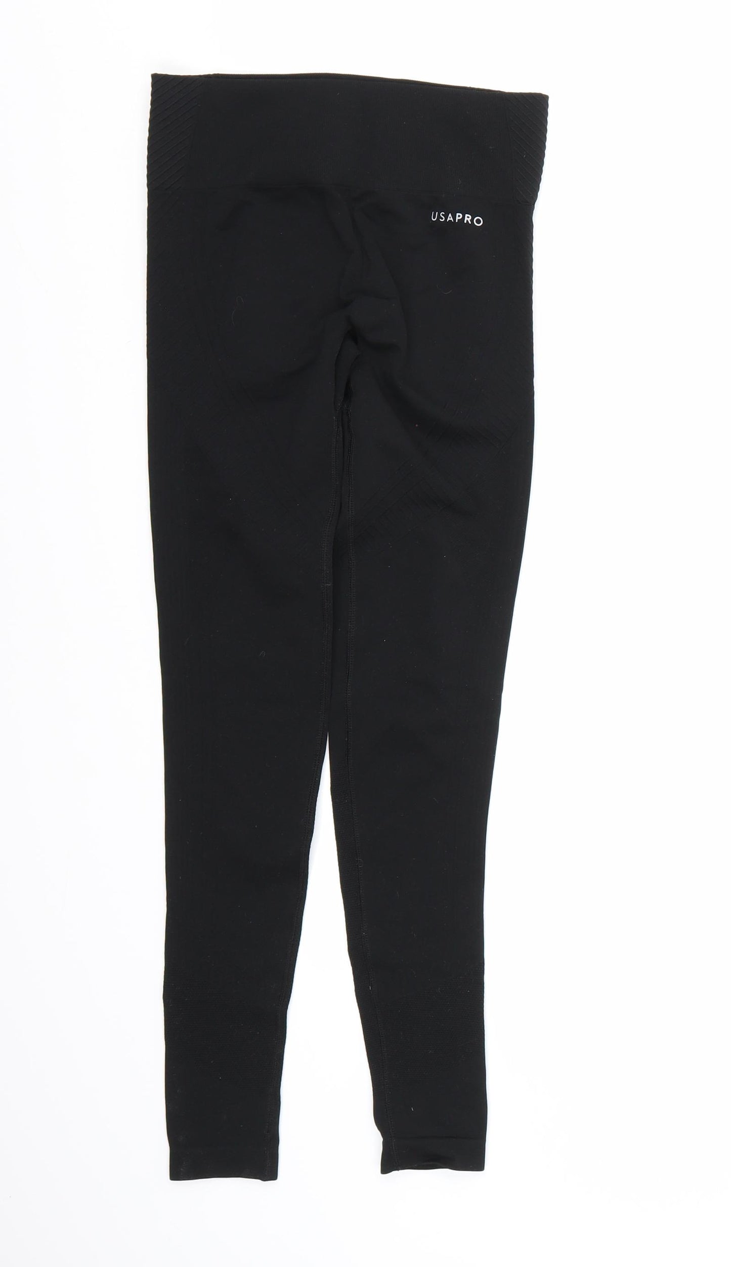 USA Pro Womens Black   Compression Leggings Size 8 L24 in
