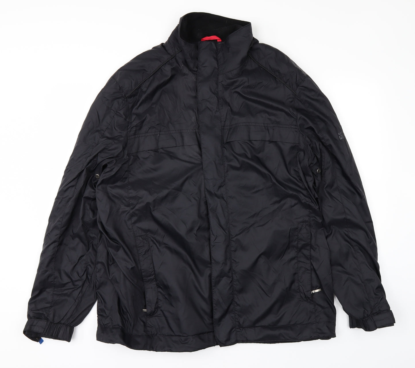 Maine New England Mens Black   Windbreaker Coat Size L