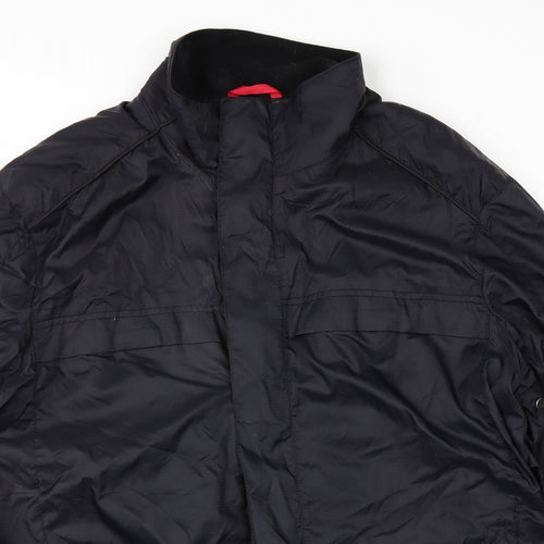 Maine New England Mens Black   Windbreaker Coat Size L