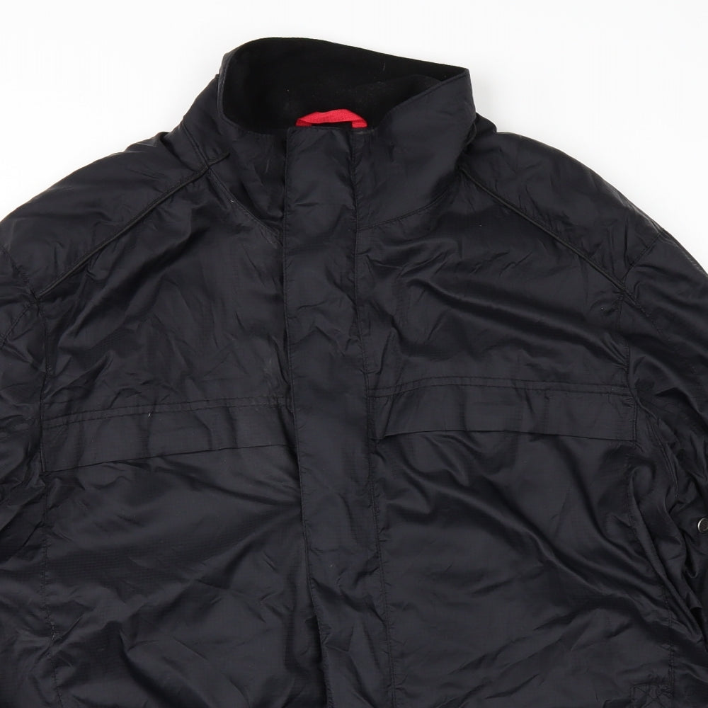 Maine New England Mens Black   Windbreaker Coat Size L