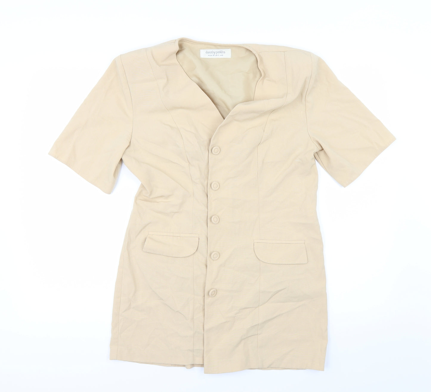 Dorothy Perkins Womens Beige   Overcoat Coat Size 12