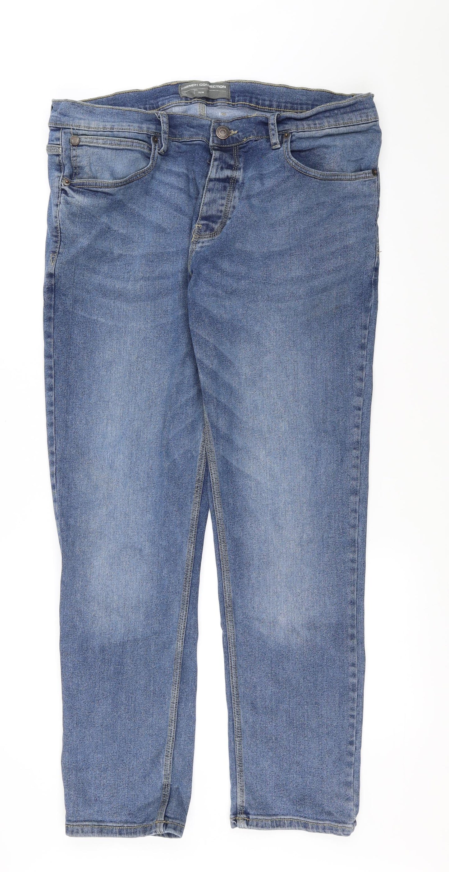 French Connection Mens Blue   Straight Jeans Size 38 L30 in