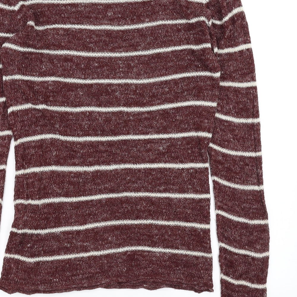 Zara Mens Red Striped   T-Shirt Size M