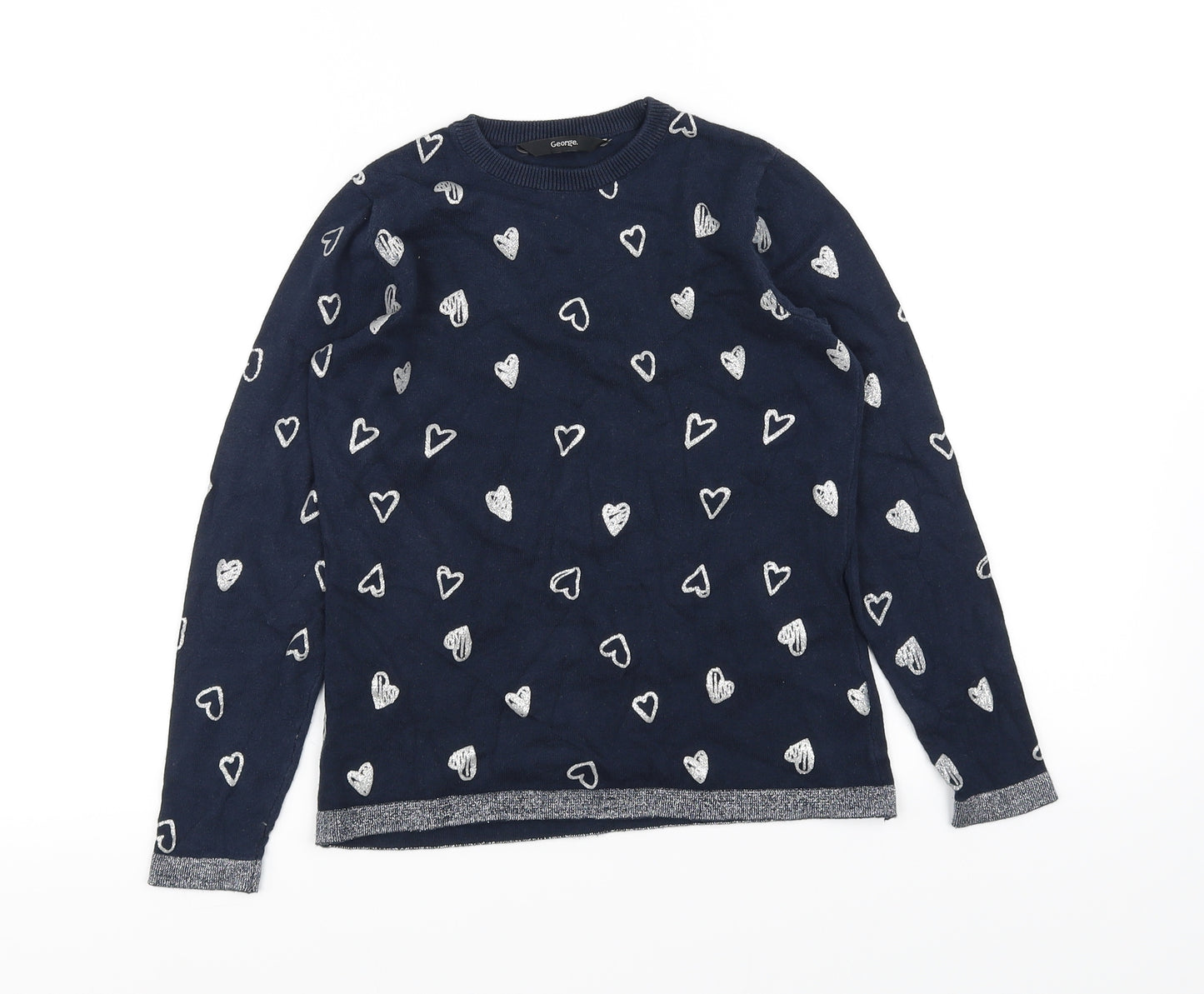 George Girls Blue   Pullover Jumper Size 8-9 Years