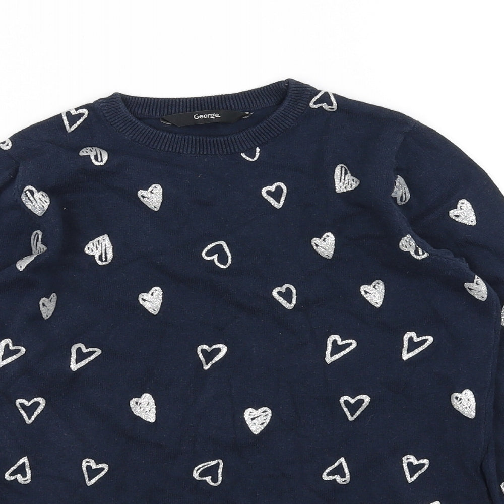 George Girls Blue   Pullover Jumper Size 8-9 Years