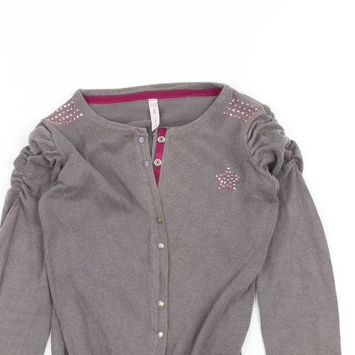 Preworn Girls Grey   Basic Button-Up Size 8 Years