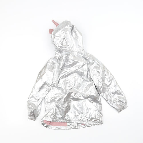 Primark Girls Silver Batik  Overcoat Coat Size 7-8 Years