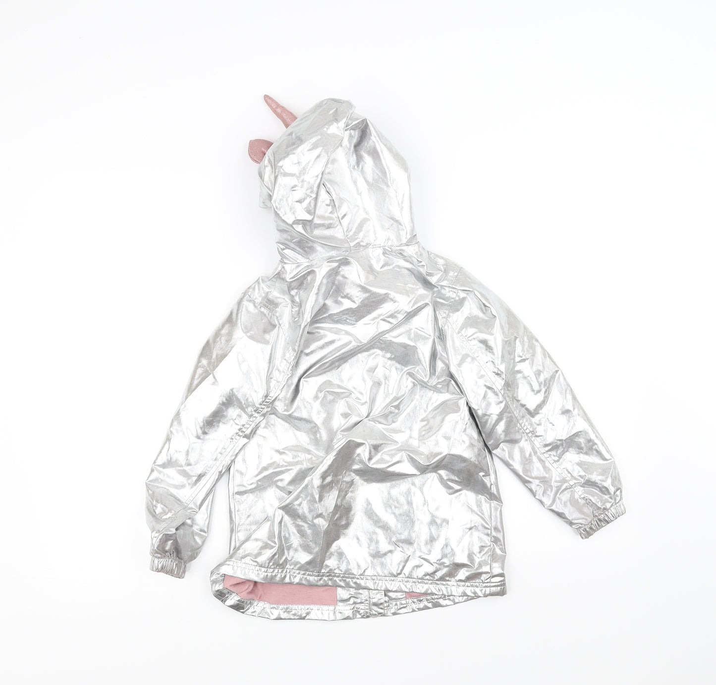 Primark Girls Silver Batik  Overcoat Coat Size 7-8 Years