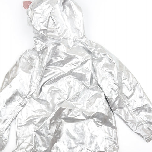 Primark Girls Silver Batik  Overcoat Coat Size 7-8 Years
