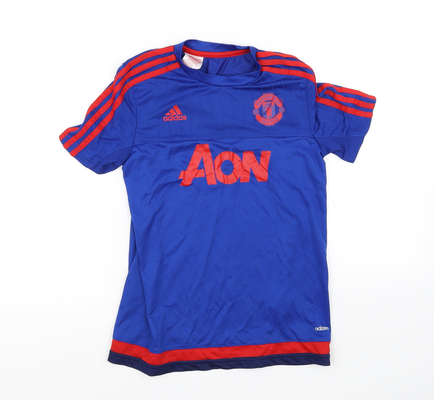 adidas Boys Blue   Basic T-Shirt Size 11-12 Years  - Manchester united Football Club