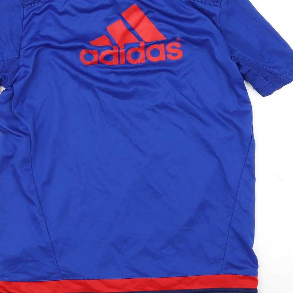 adidas Boys Blue   Basic T-Shirt Size 11-12 Years  - Manchester united Football Club