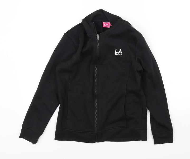 LA Gear Girls Black   Full Zip Jumper Size 13 Years