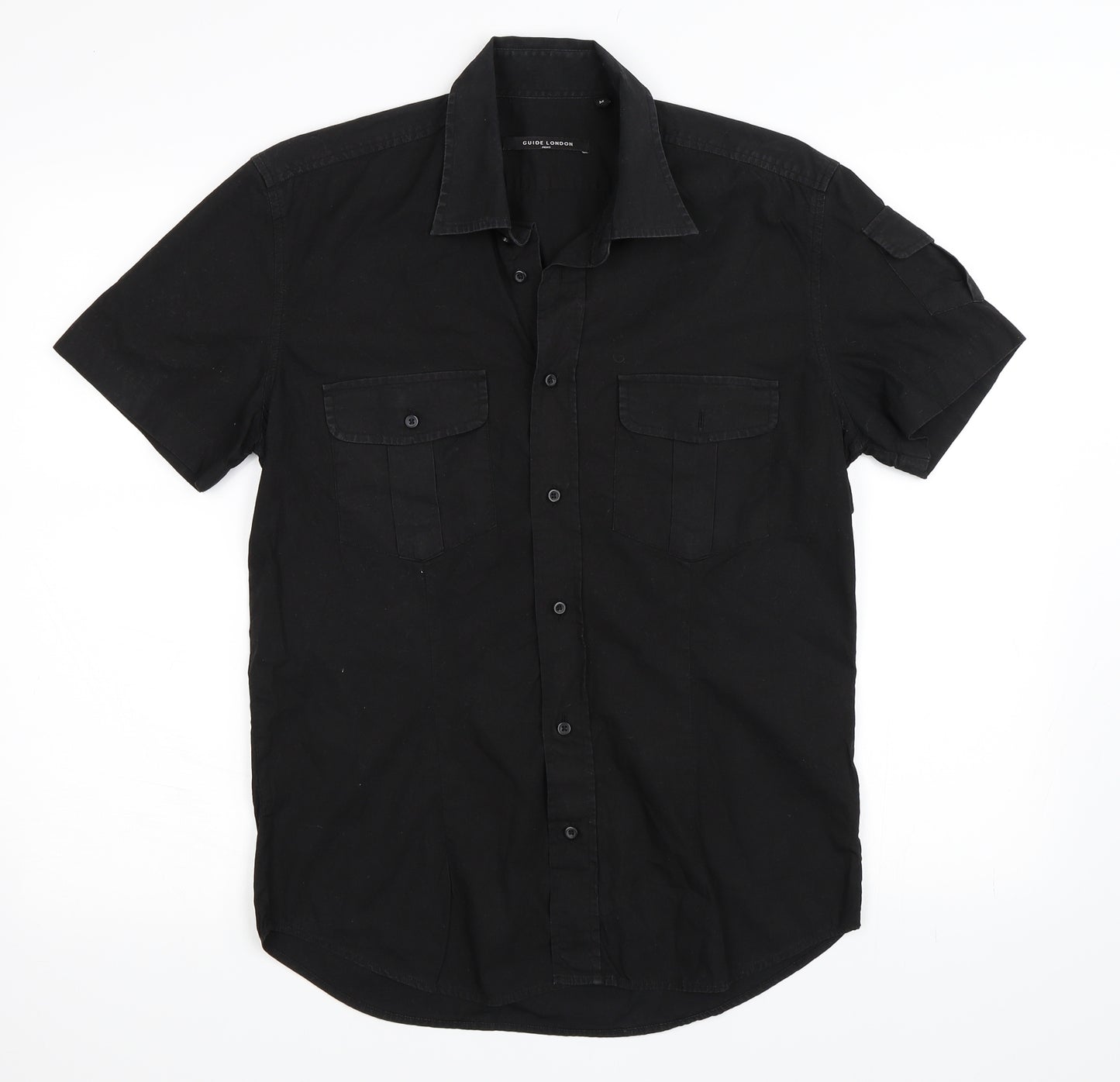 Guide London Mens Black    Button-Up Size M