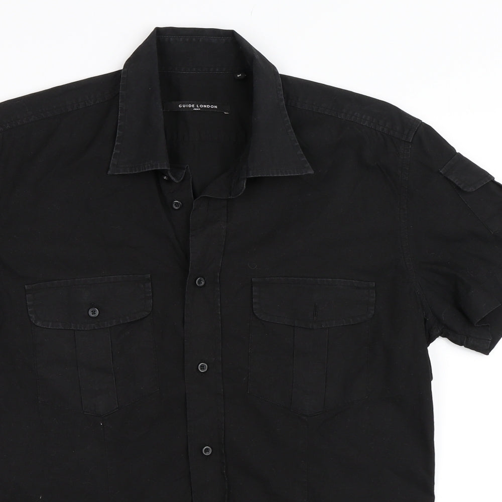 Guide London Mens Black    Button-Up Size M